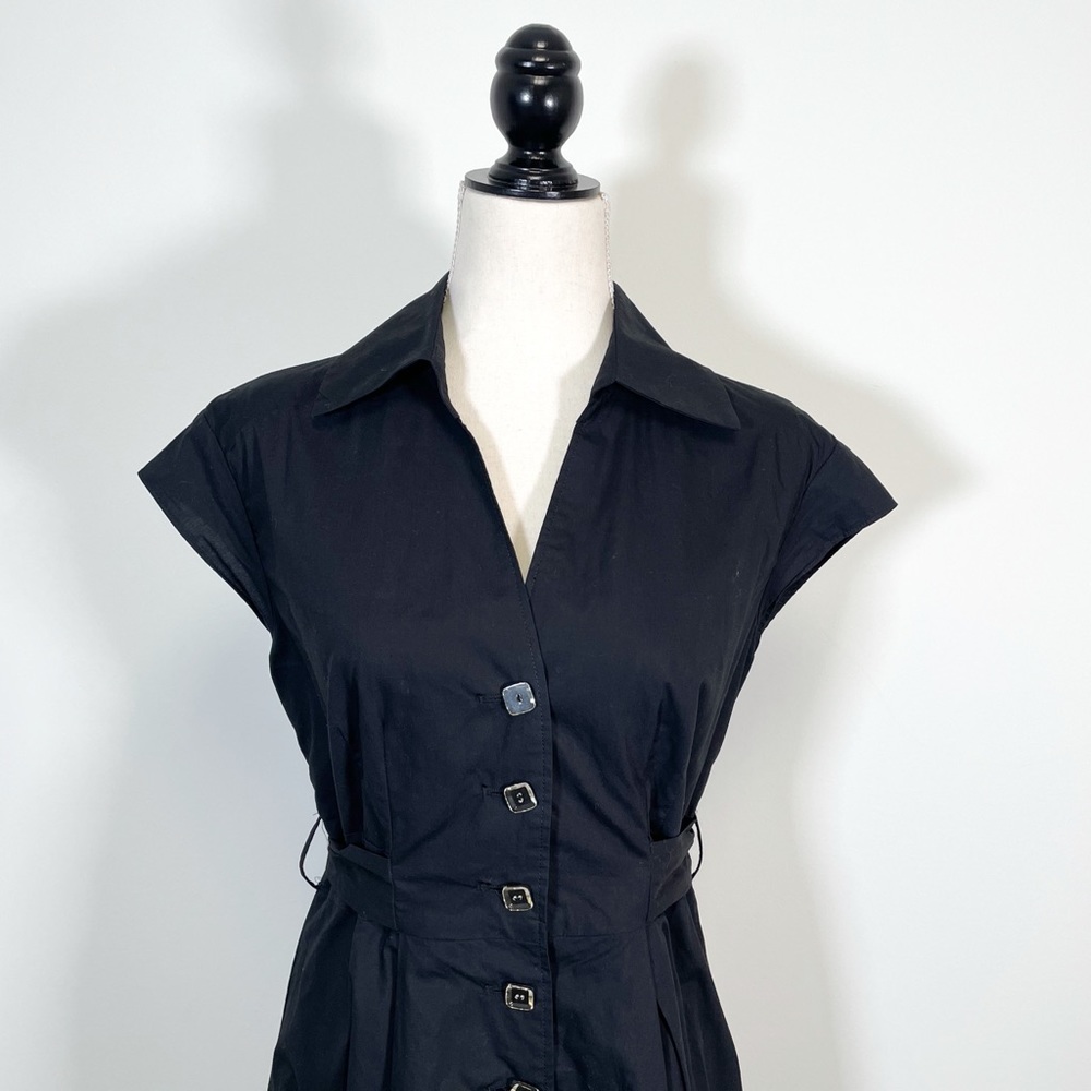 Cynthia Steffe V Neck Cap Sleeve Flare Button Down - Picture 2 of 6